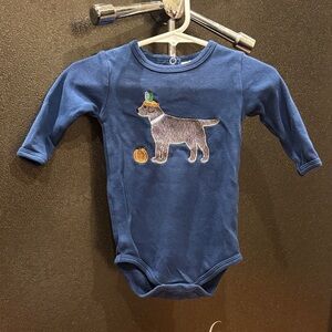 Pumpkin dog Embroidered Long-Sleeve onesie
